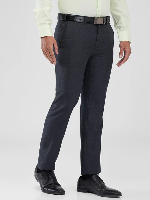 Raymond Men Grey Solid Slim Fit Polyester Blend Trouser - Image 2