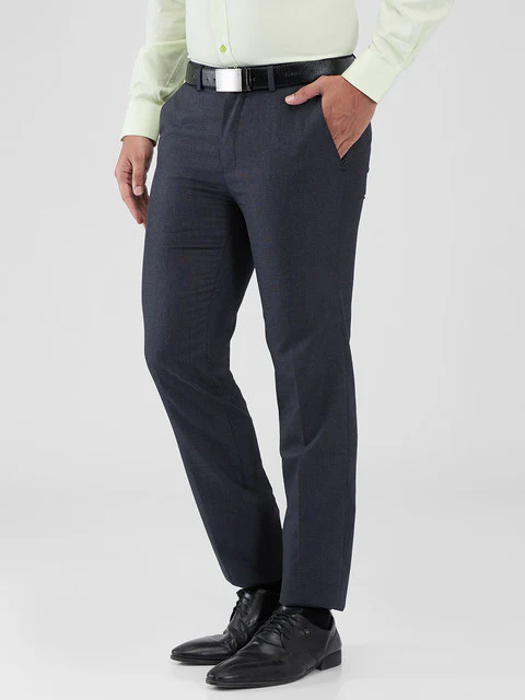 Raymond Men Grey Solid Slim Fit Polyester Blend Trouser - Image 3