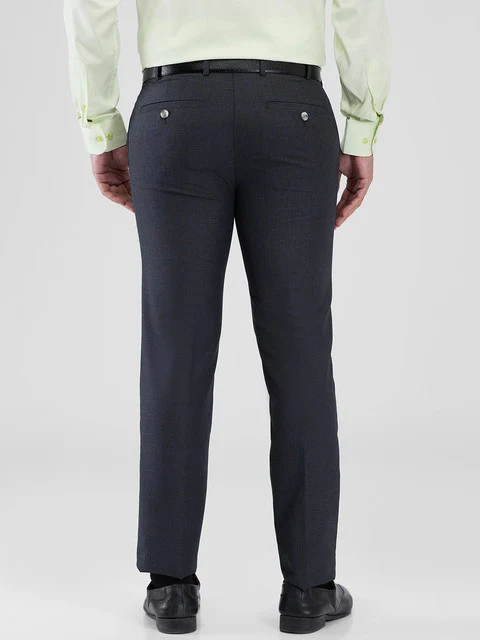 Raymond Men Grey Solid Slim Fit Polyester Blend Trouser - Image 4