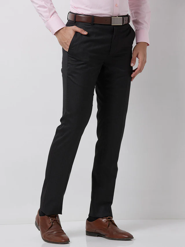 Raymond Men Grey Solid Slim Fit Polyester Blend Trouser - Image 2
