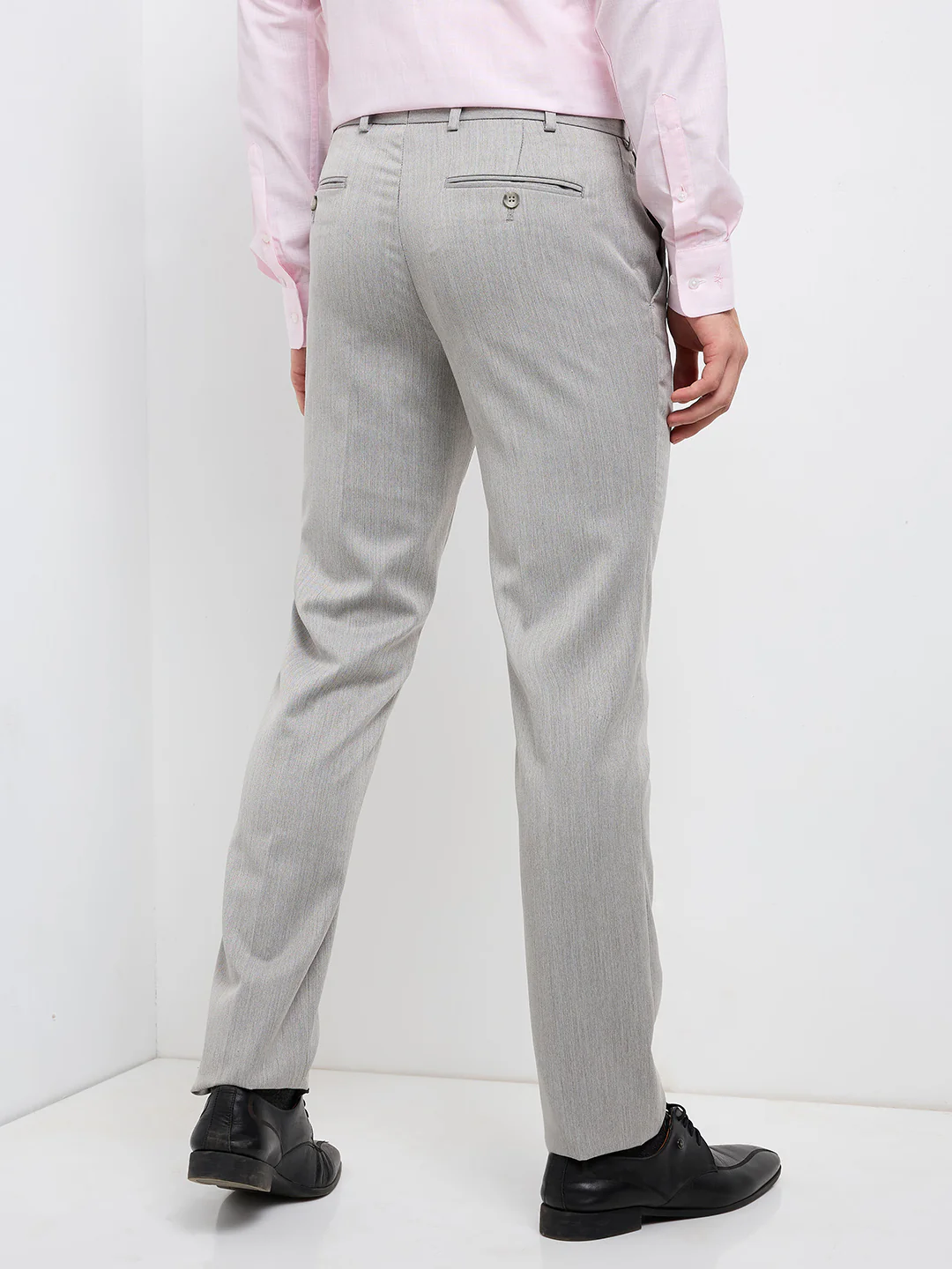 Raymond Men Grey Solid Slim Fit Polyester Blend Trouser - Image 4