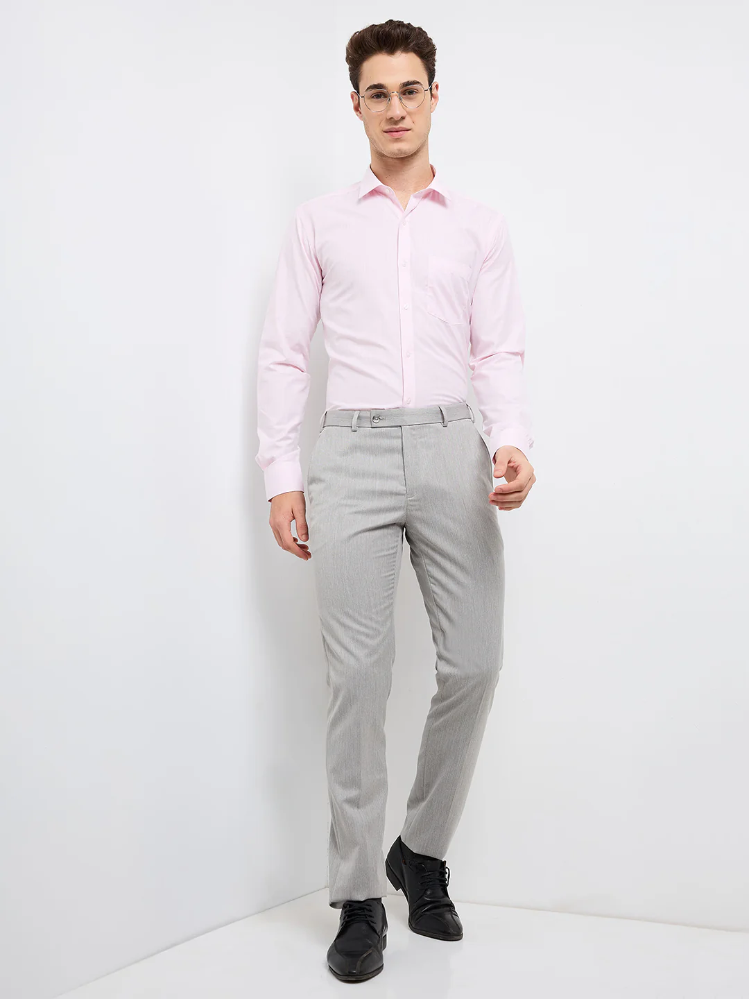 Raymond Men Grey Solid Slim Fit Polyester Blend Trouser - Image 5