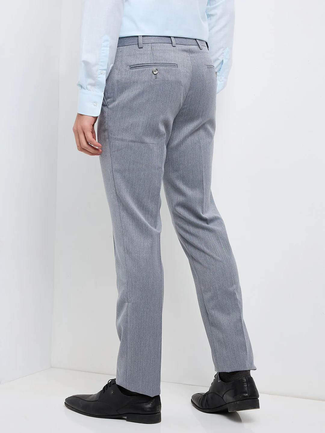 Raymond Men Grey Solid Slim Fit Polyester Blend Trouser - Image 4