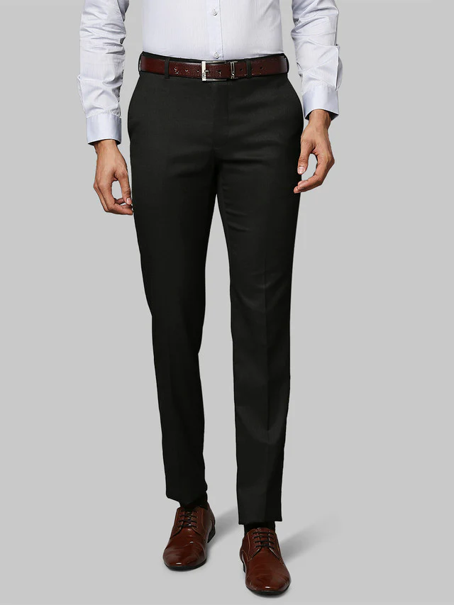 Raymond Men Grey Solid Slim Fit Trouser