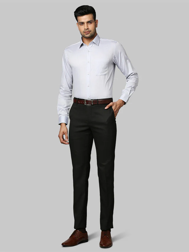 Raymond Men Grey Solid Slim Fit Trouser - Image 5