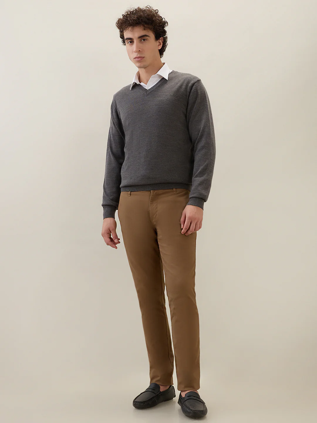 Raymond Men Grey Solid Wool Blend Sweatshirt - Image 5