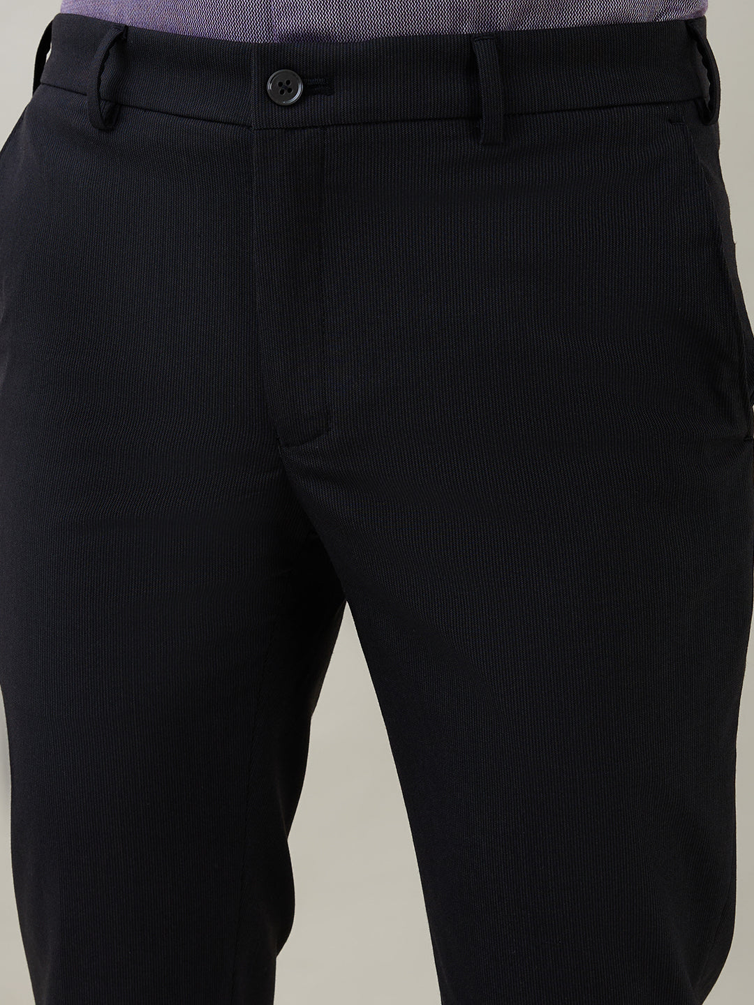 Raymond Men Grey Stripe Contemporary Fit Polyester Blend Trouser - Image 6