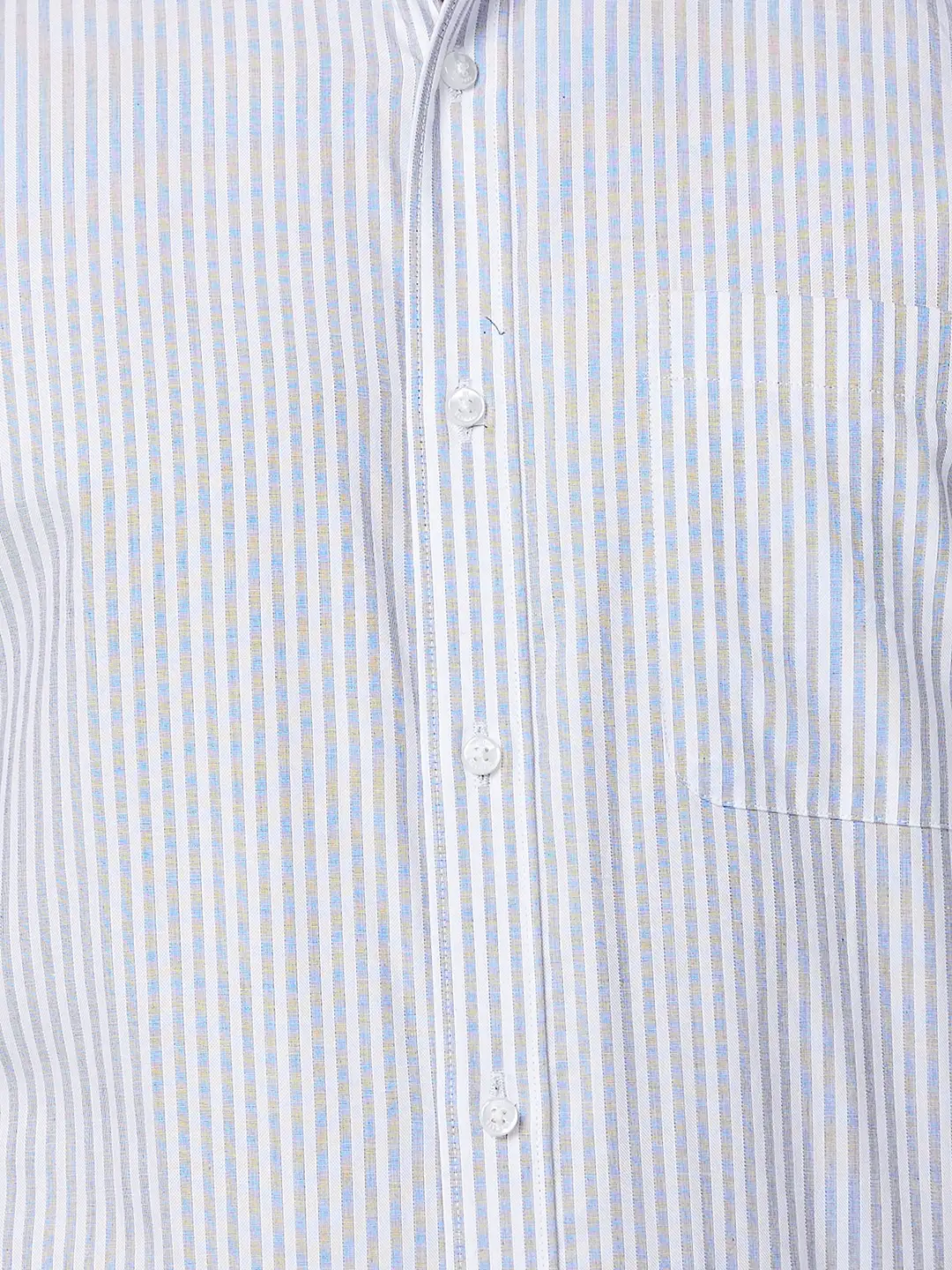 Raymond Men Grey Stripe Regular Fit Cotton Shirt - Image 7