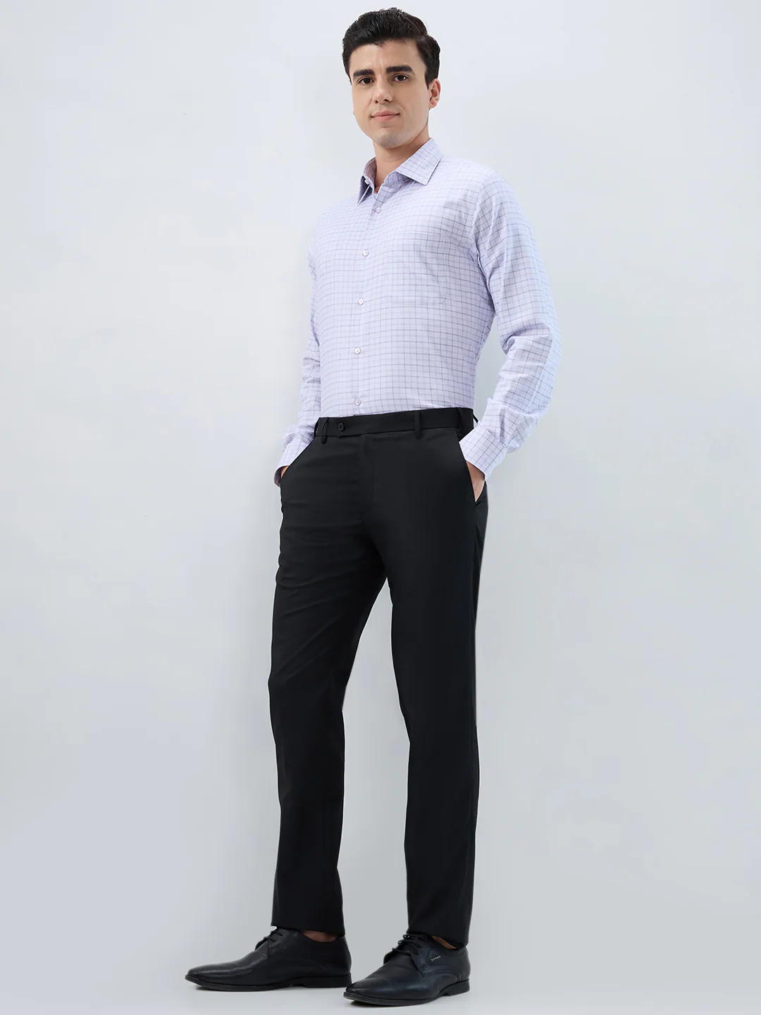Raymond Men Grey Structure Contemporary Fit Cotton Formal Shirt - Image 5