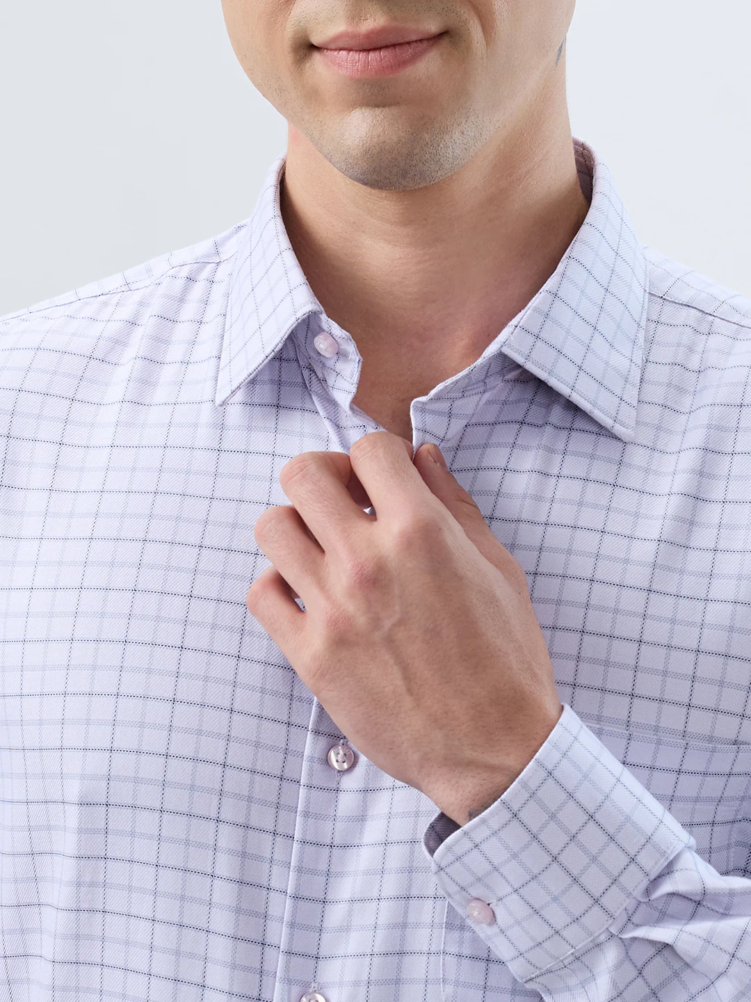 Raymond Men Grey Structure Contemporary Fit Cotton Formal Shirt - Image 6