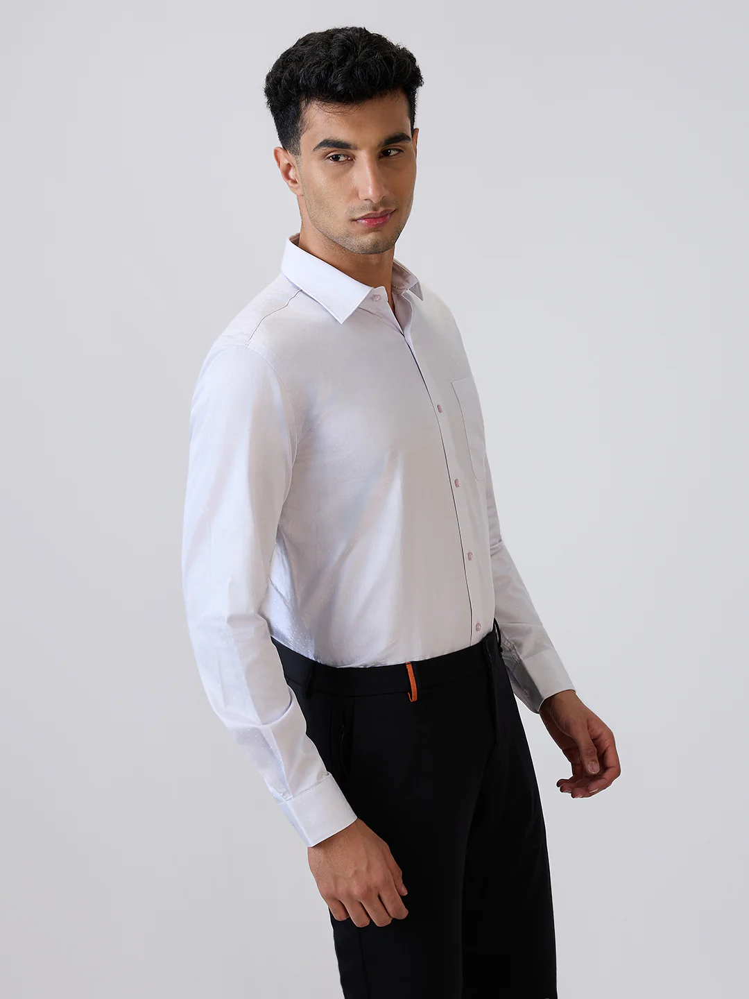 Raymond Men Grey Structure Contemporary Fit Cotton Formal Shirt - Image 4