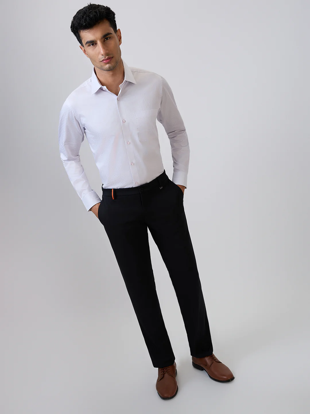 Raymond Men Grey Structure Contemporary Fit Cotton Formal Shirt - Image 6