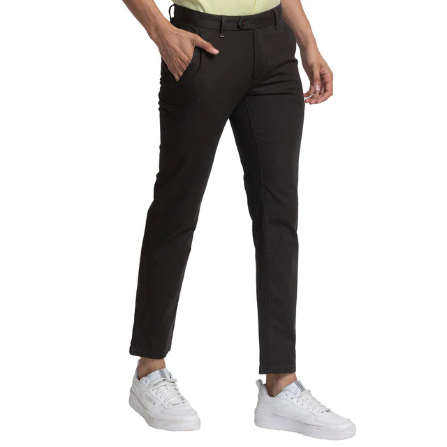 Raymond Men Grey Structure Contemporary Fit Cotton Trouser - Image 2