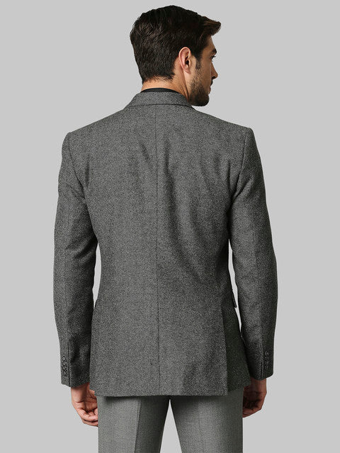 Raymond Men Grey Structure Contemporary Fit Polyester Blend Blazer - Image 4