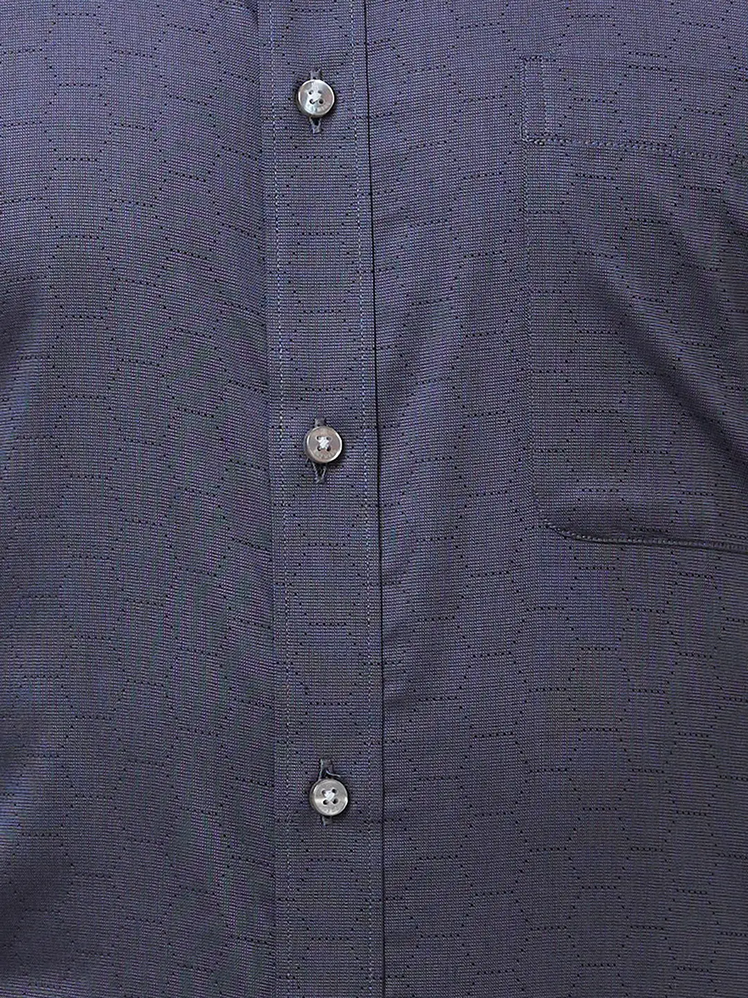 Raymond Men Grey Structure Slim Fit Cotton Shirt - Image 7