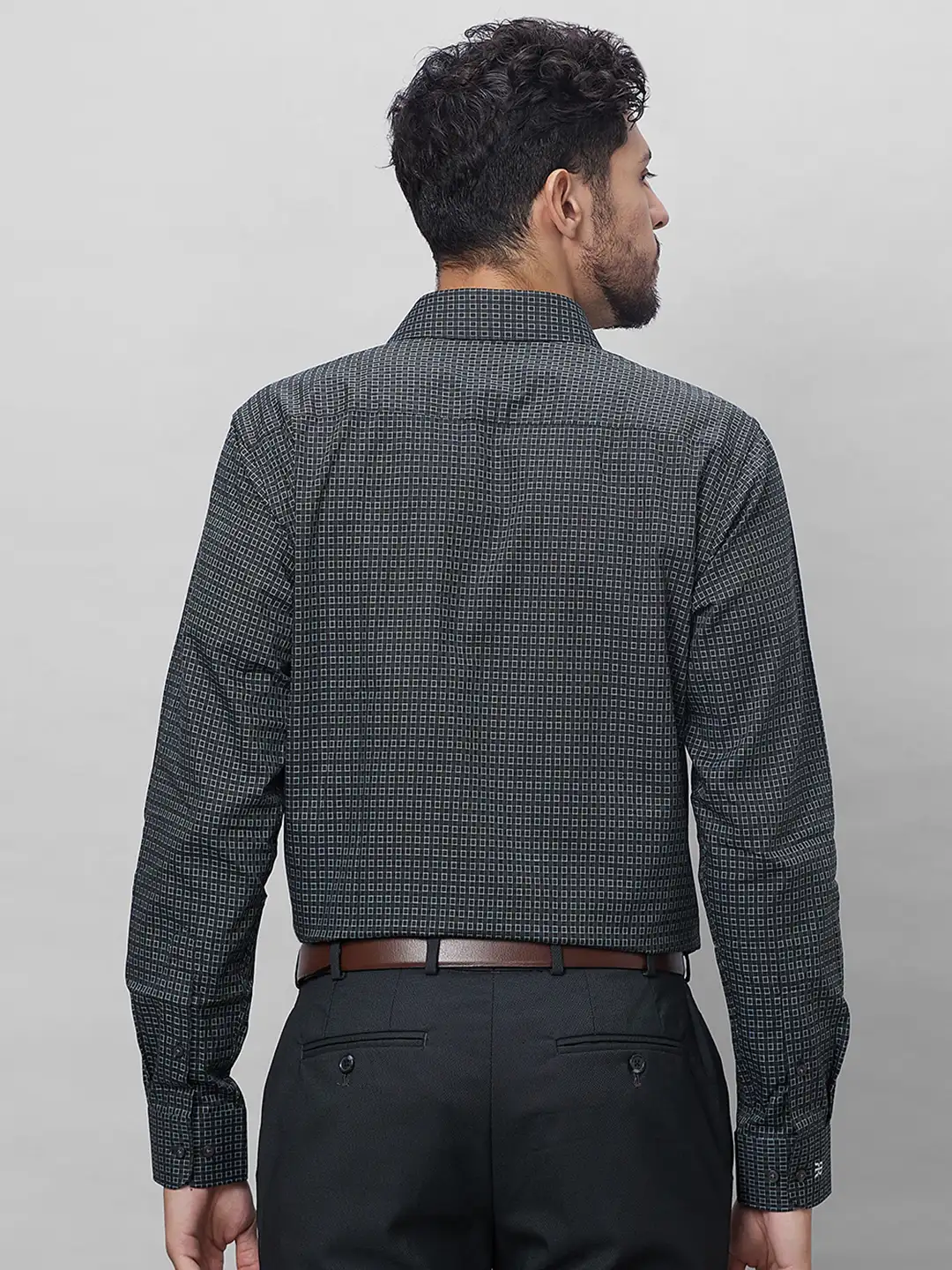 Raymond Men Grey Structure Slim Fit Cotton Shirts - Image 5