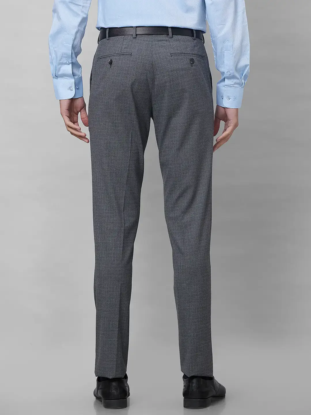 Raymond Men Grey Structure Slim Fit Polyester Blend Trouser - Image 5