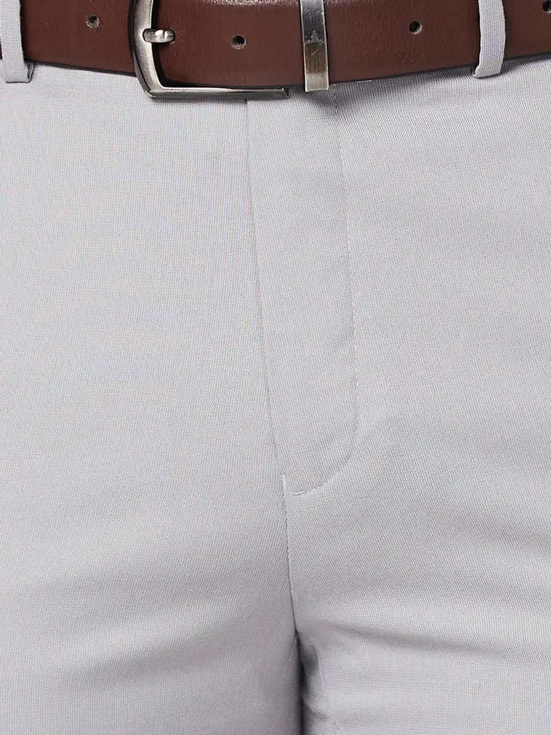 Raymond Men Grey Structure Slim Fit Polyester Blend Trouser - Image 7