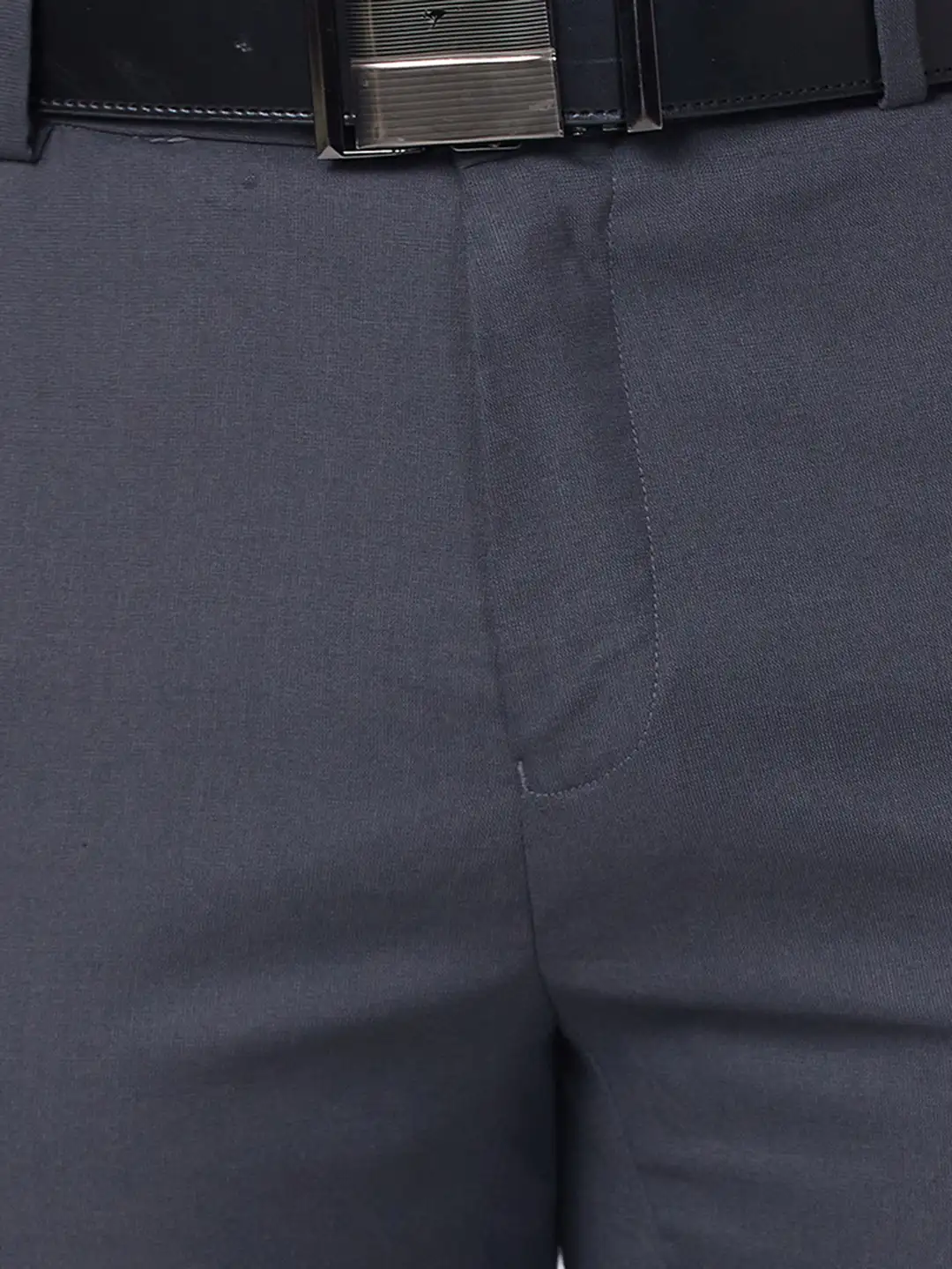 Raymond Men Grey Structure Slim Fit Polyester Blend Trouser - Image 7