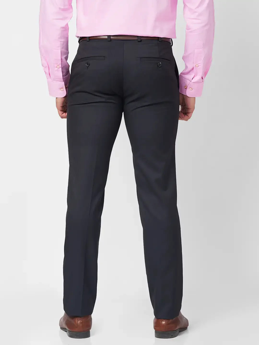 Raymond Men Grey Structure Slim Fit Polyester Blend Trouser - Image 5