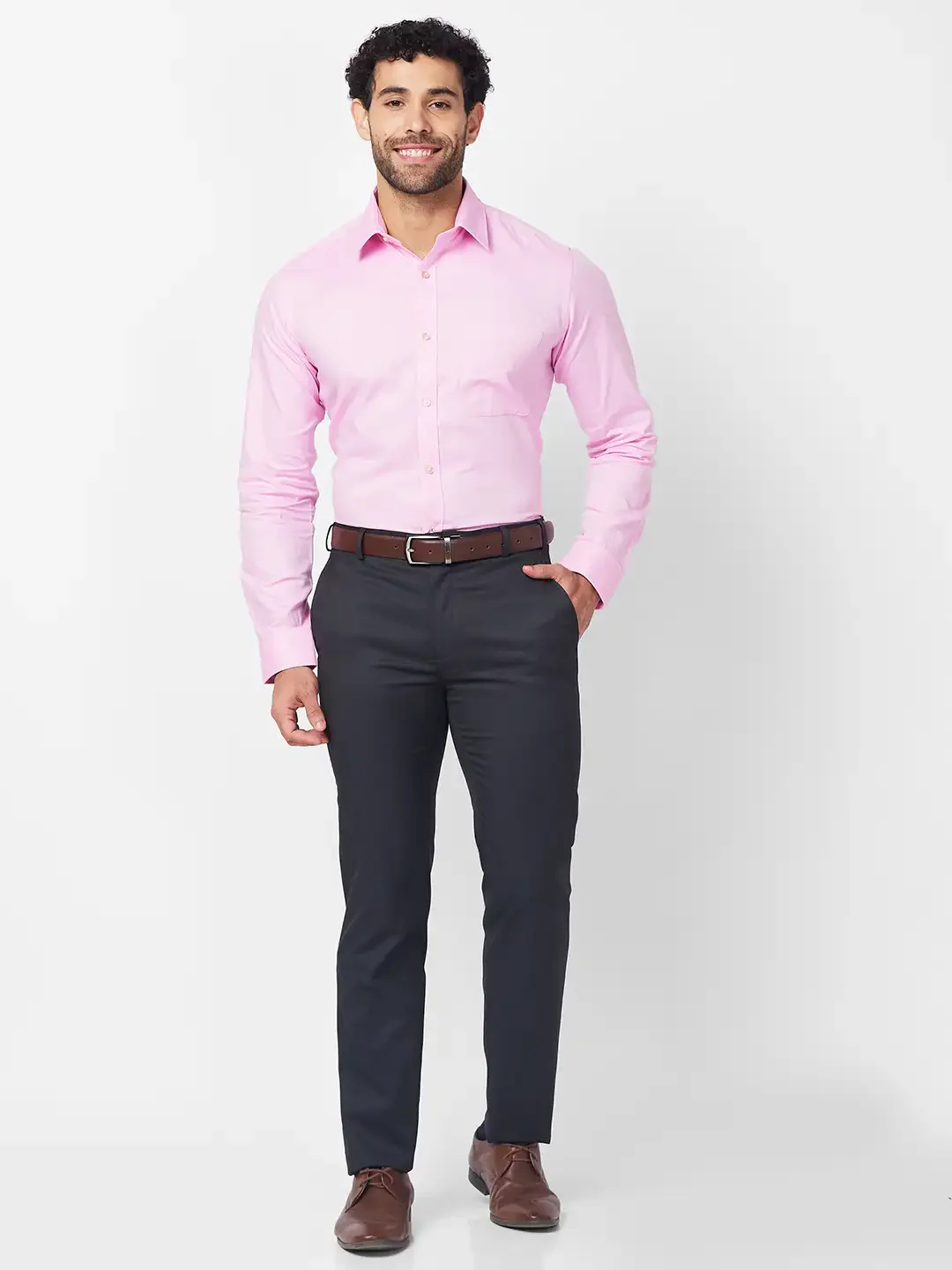 Raymond Men Grey Structure Slim Fit Polyester Blend Trouser - Image 6