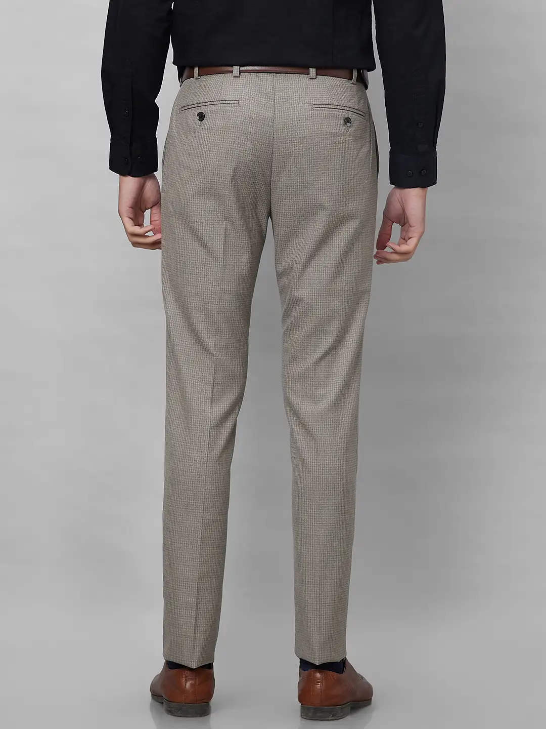 Raymond Men Grey Structure Slim Fit Polyester Blend Trouser - Image 4