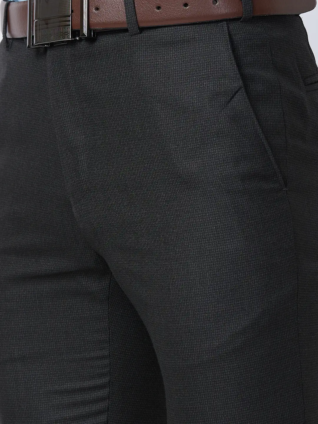 Raymond Men Grey Structure Slim Fit Polyester Blend Trouser - Image 6