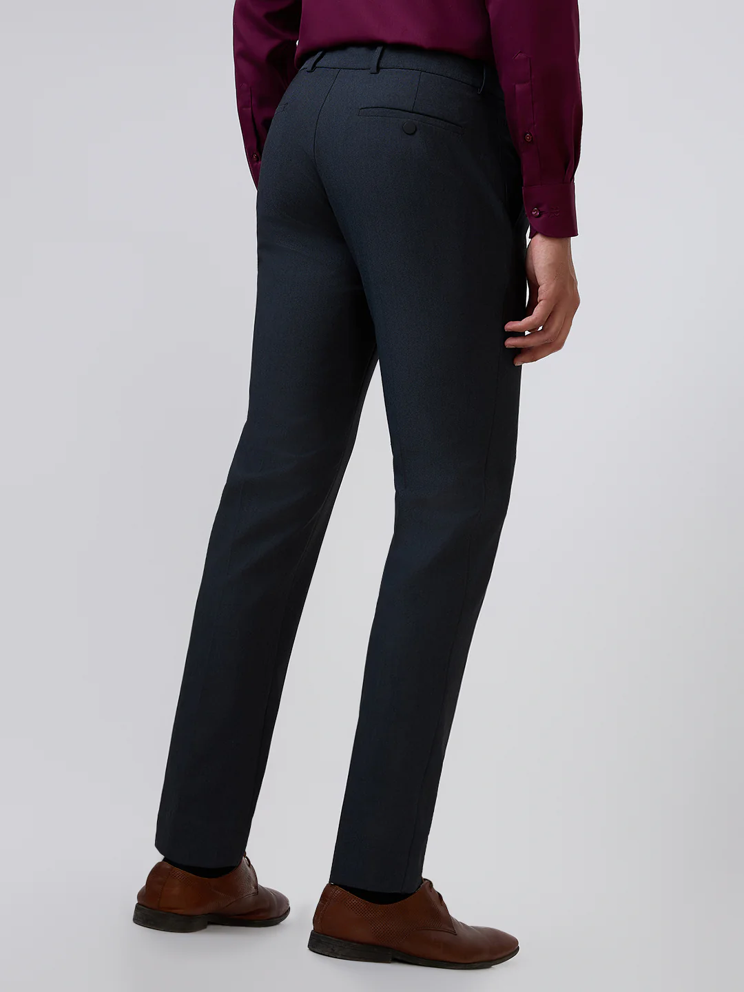 Raymond Men Grey Structure Slim Fit Polyester Blend Trouser - Image 4