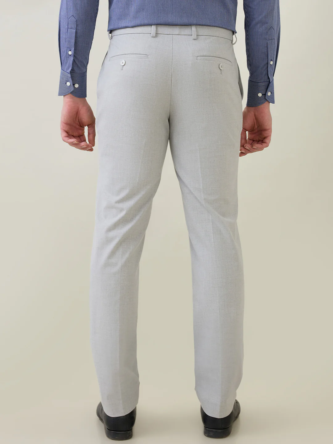 Raymond Men Grey Structure Slim Fit Polyester Blend Trouser - Image 4