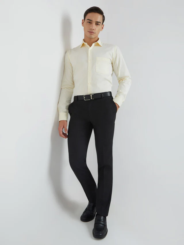 Raymond Men Grey Structure Slim Fit Polyester Blend Trouser - Image 5