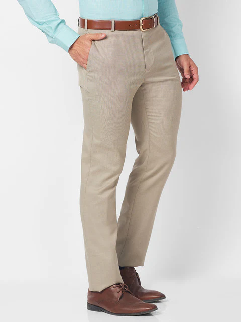 Raymond Men Khaki Slim Fit Structured Trouser - Image 2