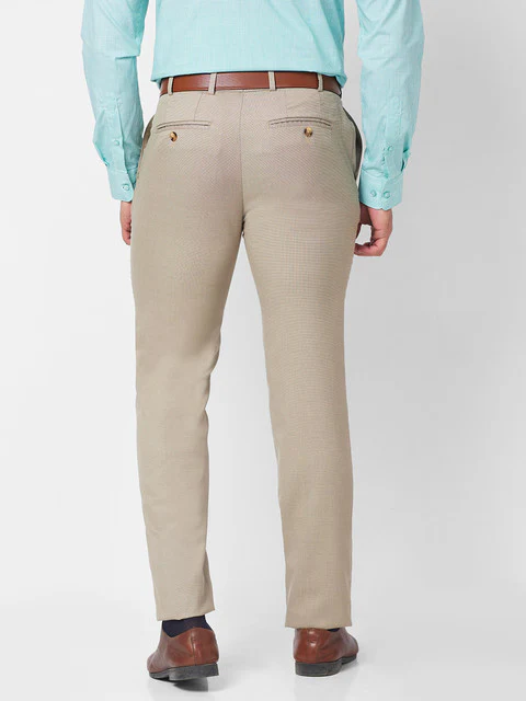 Raymond Men Khaki Slim Fit Structured Trouser - Image 4