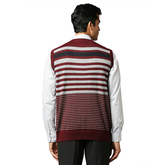 Raymond Men Maroon Regular Fit Acrlic Blend Sweater - Image 4