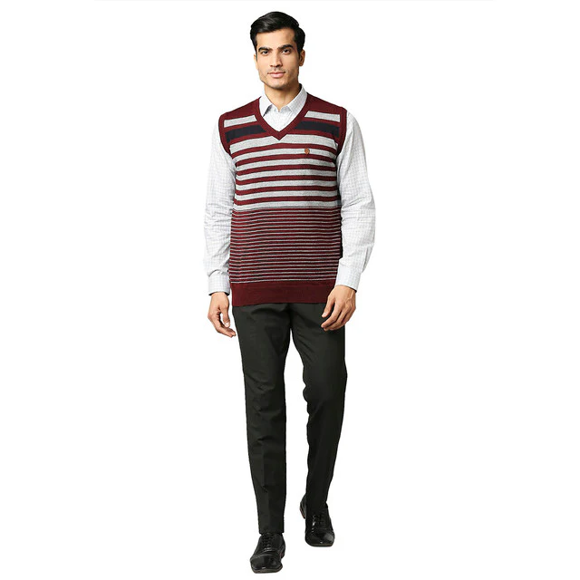 Raymond Men Maroon Regular Fit Acrlic Blend Sweater - Image 5