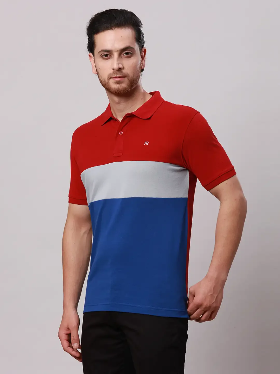 Raymond Men Maroon Solid Contemporary Fit Cotton T-Shirt - Image 3