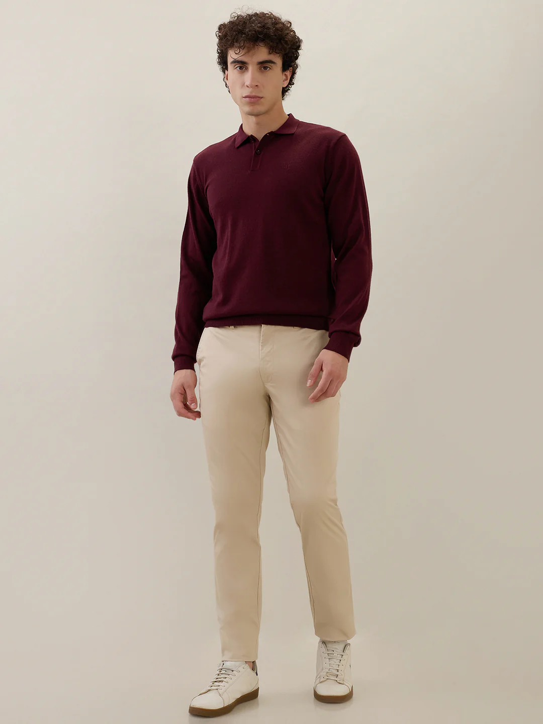 Raymond Men Maroon Solid Contemporary Fit Wool Blend Sweatshirt - Image 5
