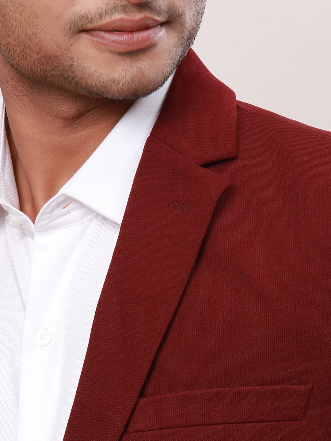 Raymond Men Maroon Structure Contemporary Fit Polyester Blazer - Image 6