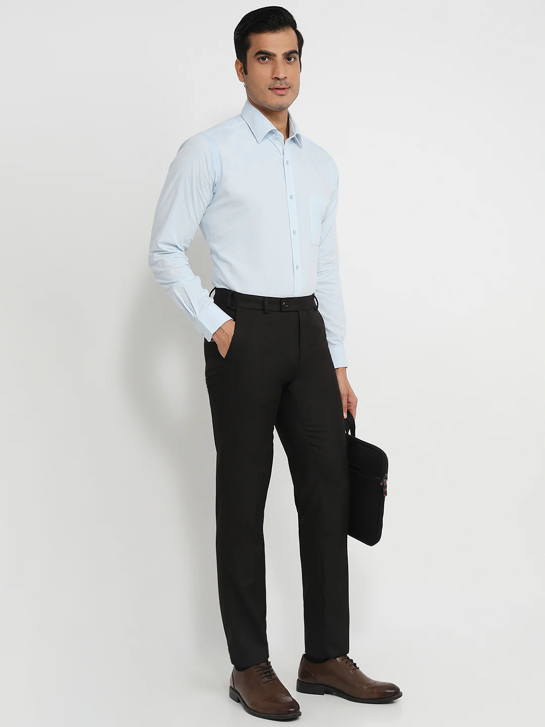 Raymond Men Maroon Structure Slim Fit Polyester Blend Trouser - Image 5
