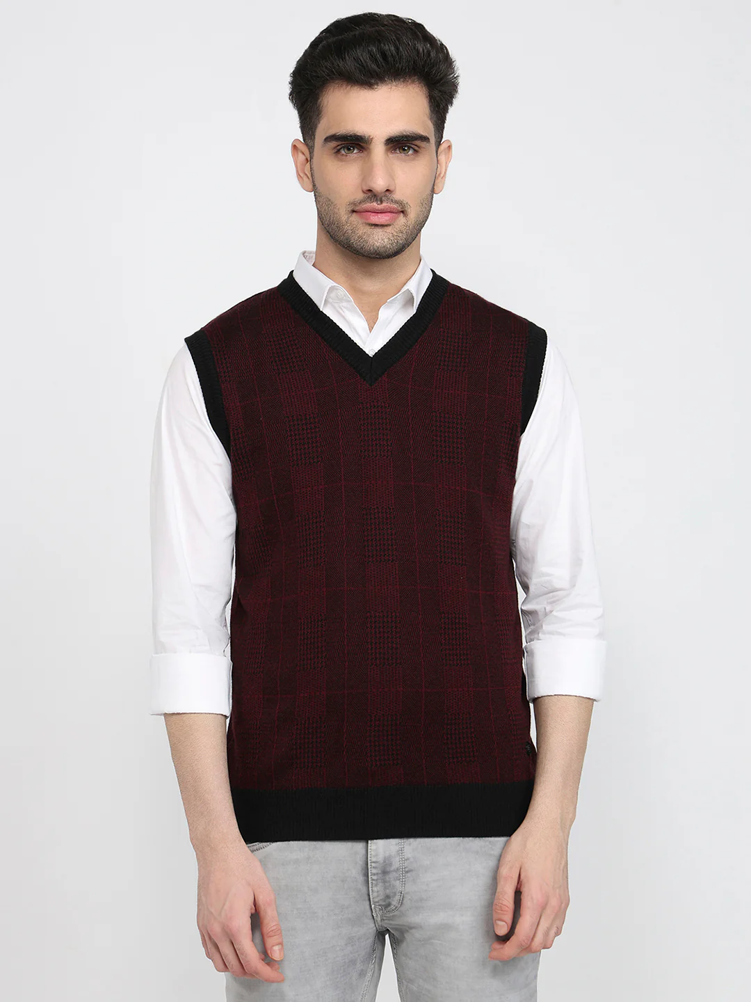 Raymond Men Maroon Wrapper M Blend Sweatshirt