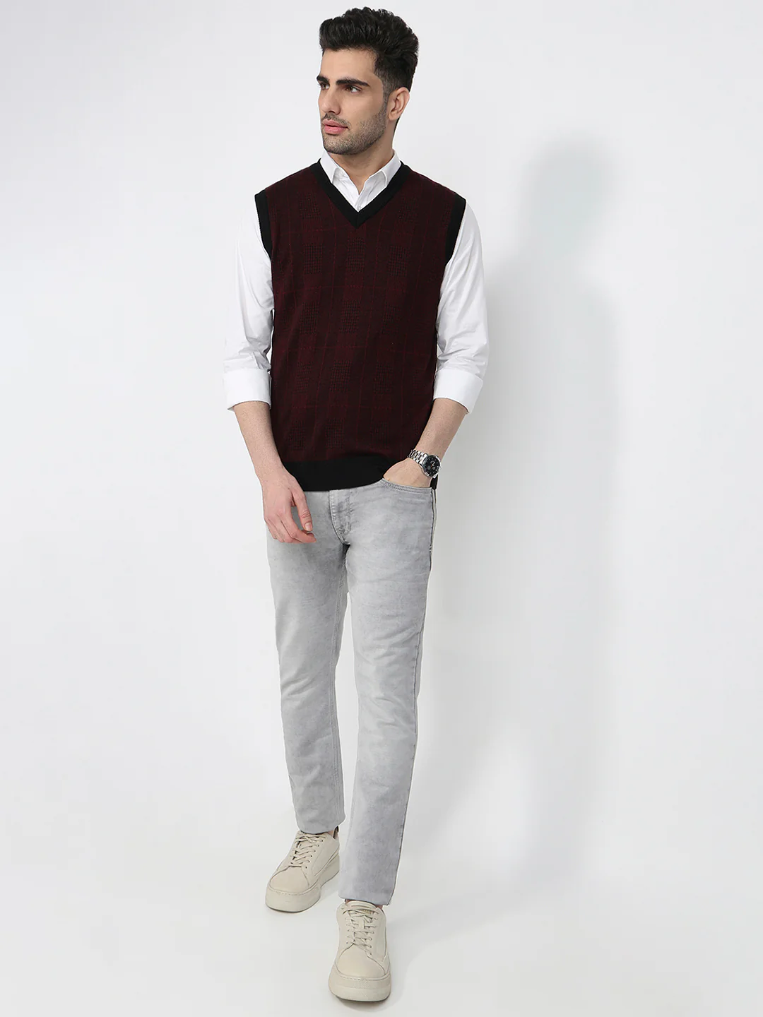 Raymond Men Maroon Wrapper M Blend Sweatshirt - Image 5