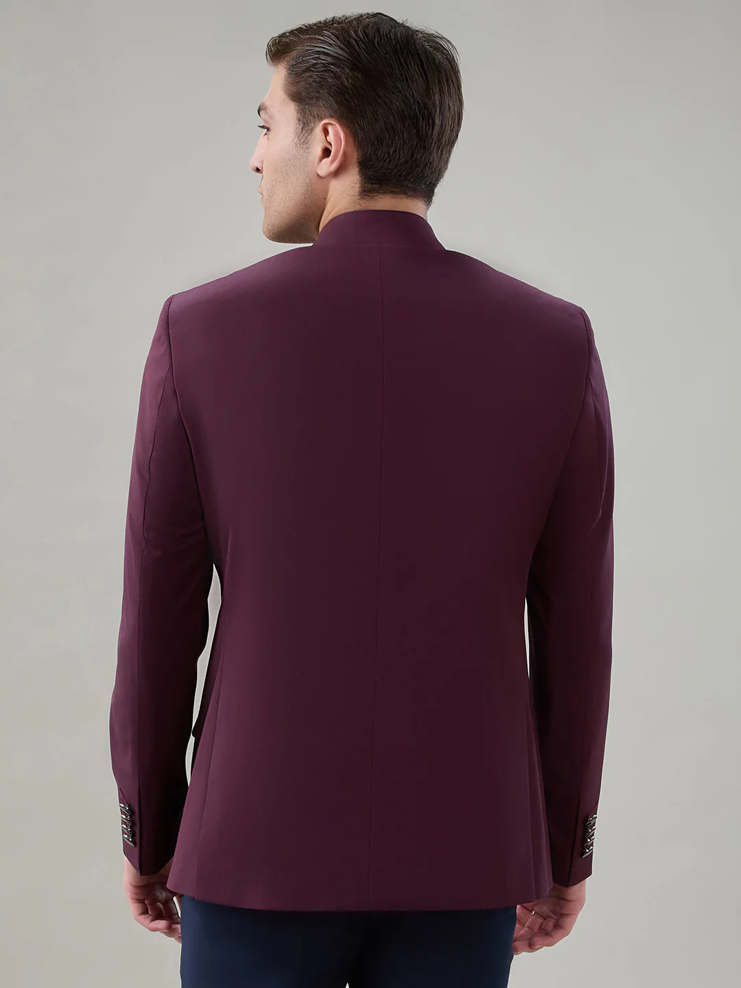 Raymond Men Marron Solid Regular Fit Polyester Blend Blazer - Image 4