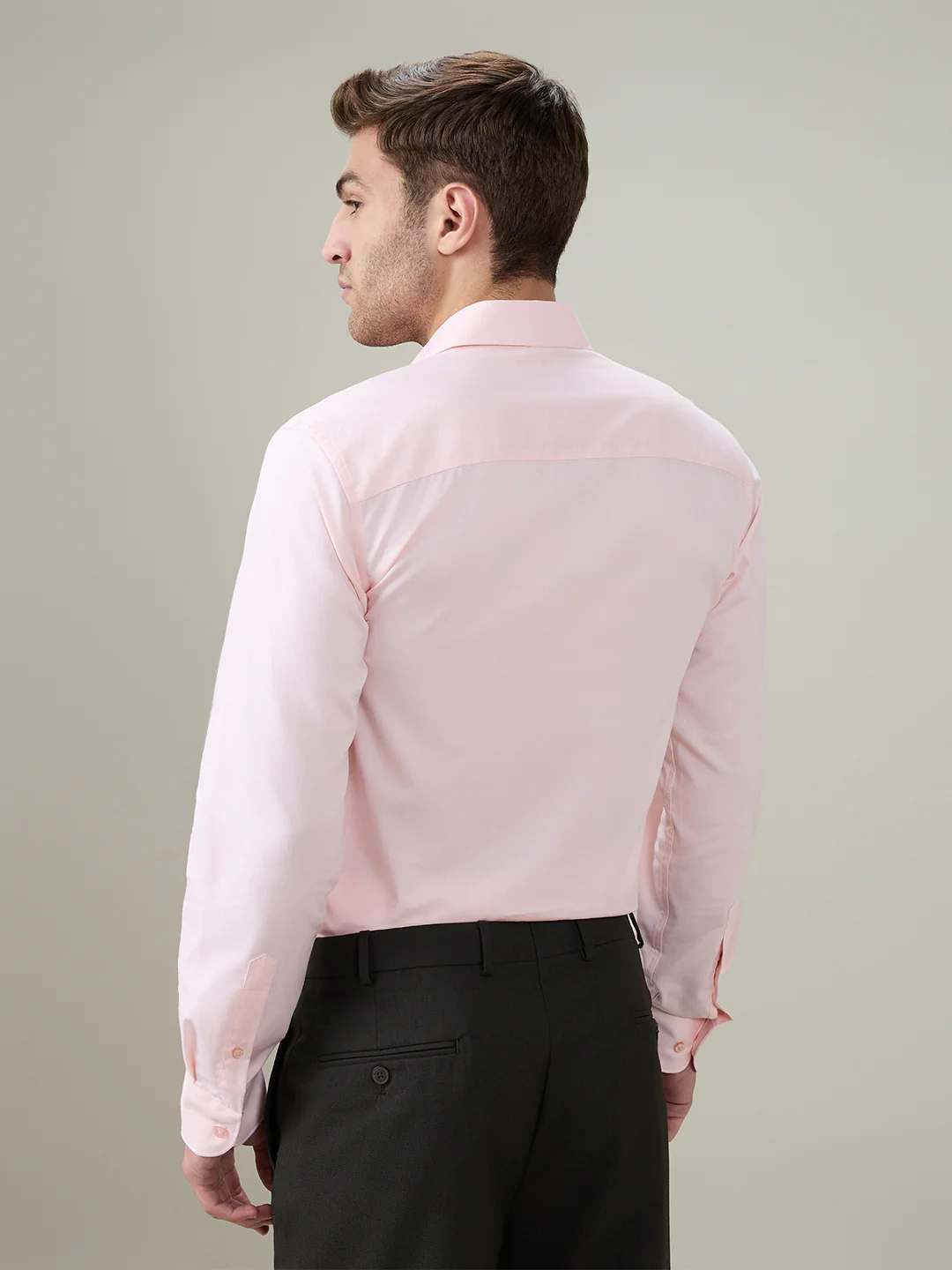 Raymond Men Orange Chambray Contemporary Fit Cotton Full Sleeve Formal Shirt - Image 4