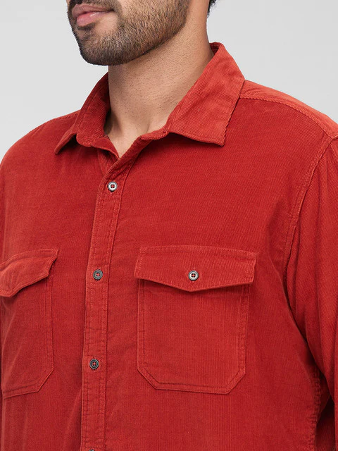 Raymond Men Orange Printed Slim Fit Cotton Shirt - Image 6