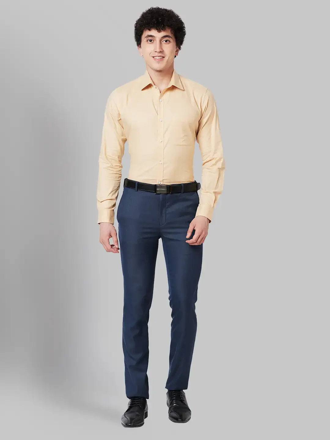 Raymond Men Orange Slim Fit Checks Cotton Shirts - Image 5