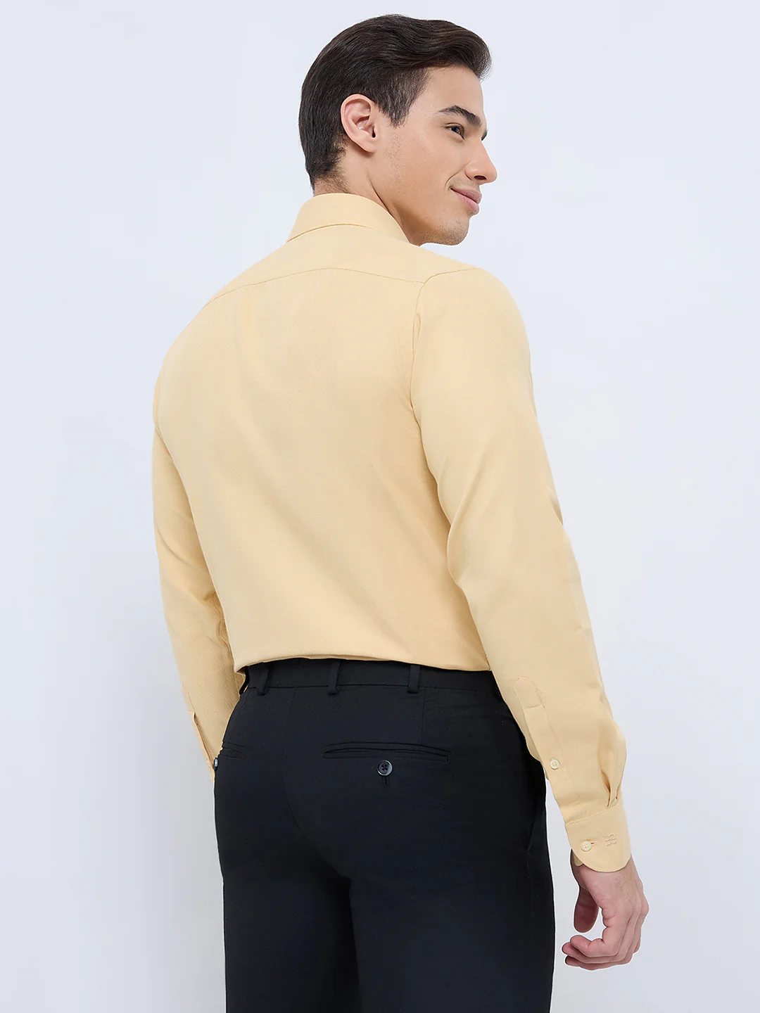 Raymond Men Orange Structure Slim Fit Cotton Formal Shirt - Image 5