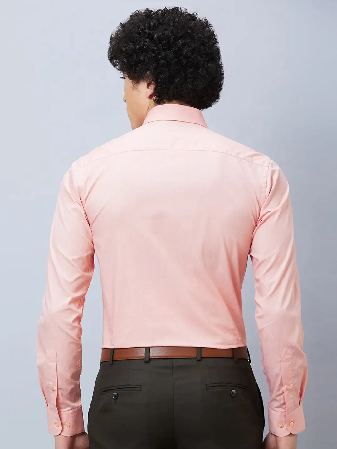Raymond Men Orange Structure Slim Fit Cotton Shirts - Image 5