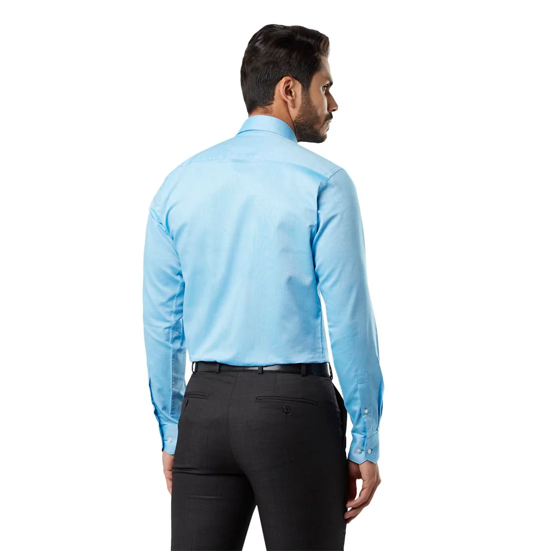 Raymond Men Blue Striped Slim Fit Cotton Formal Shirt - Image 4