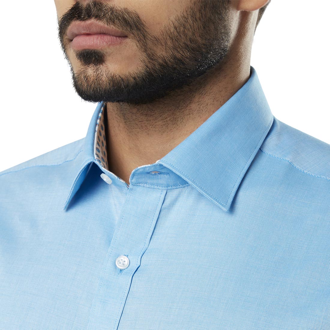Raymond Men Blue Striped Slim Fit Cotton Formal Shirt - Image 5