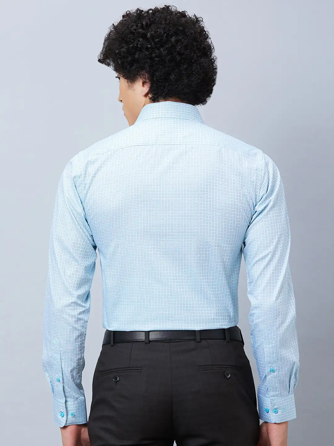 Raymond Men Blue Structured Slim Fit Cotton Formal Shirt - Image 5