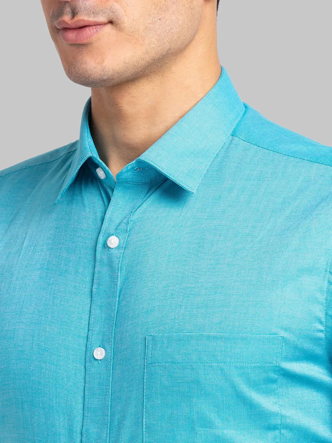 Raymond Men Blue Structured Slim Fit Cotton Formal Shirt - Image 6